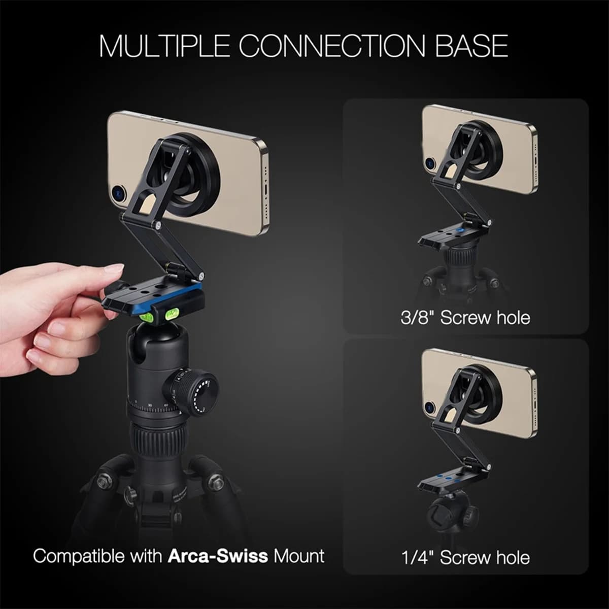 Supporto da tavolo per smartphone con treppiede magnetico pieghevole per selfie stick per supporto fotografico per telefono