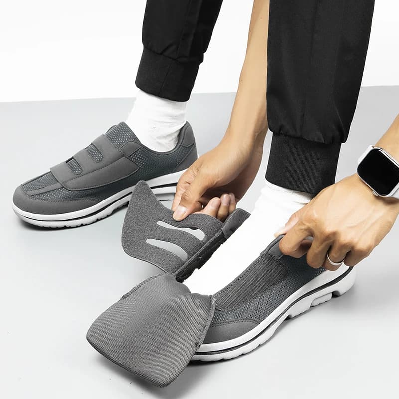 Scarpe da ginnastica a punta larga per piedi grassi Scarpe per diabetici per anziani Alluce Valgo Borsite Ortopedia Piedi gonfi Calzature per l'evoluzione del pollice
