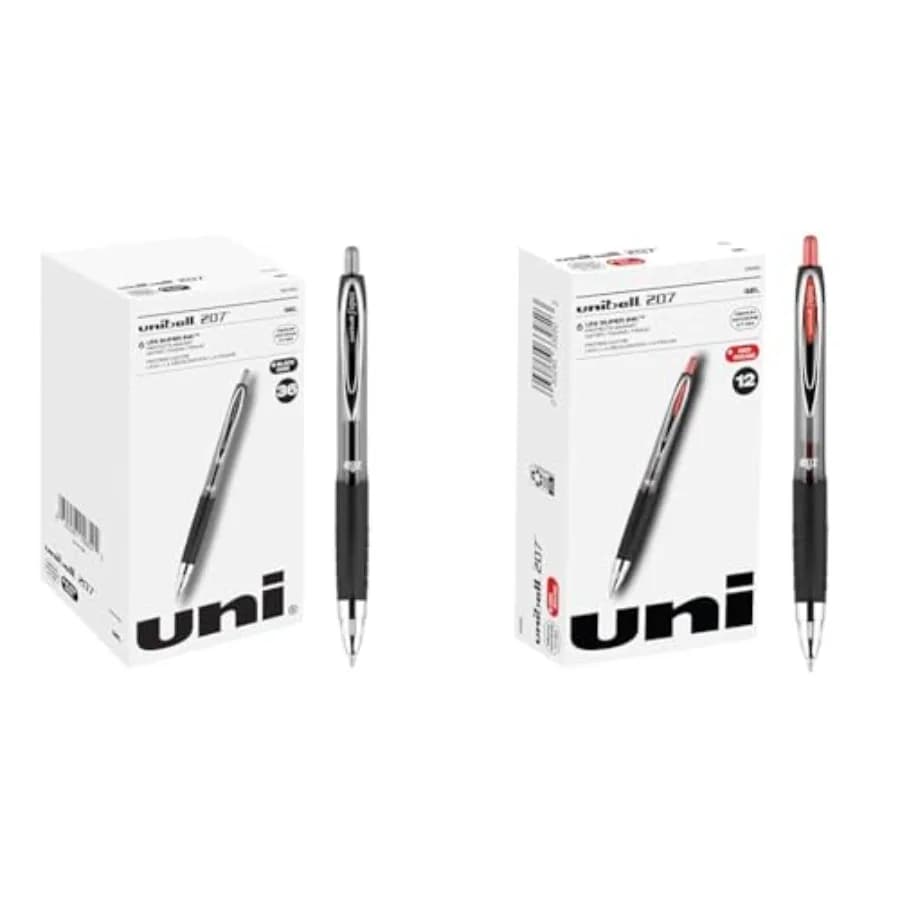 Confezione da 36 Penne Gel Nere Uniball e Confezione da 12 Penne Gel Rosse