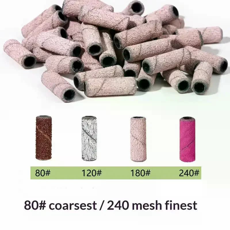 50 pezzi 3,1 mm mini nastri abrasivi per unghie gel UV acrilico set di strumenti per rimozione smalto per unghie grana 120/150/180/240