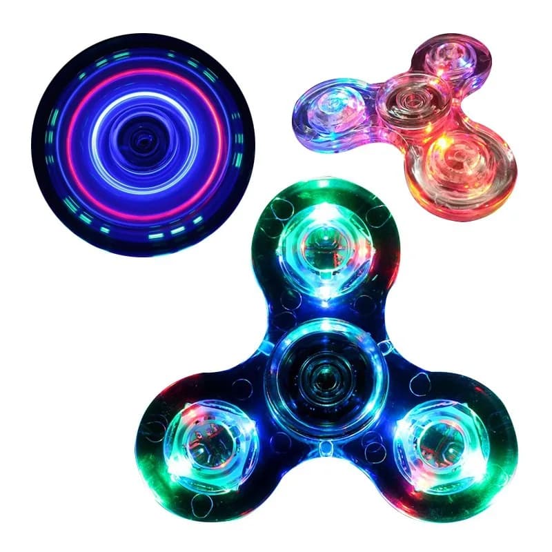 Fidget Spinner LED Luminoso che si Illumina al Buio, Giocattolo Antistress, EDC da Mano, Regalo Originale e Fantastico, Magico, Neon, Colorato, Definitivo