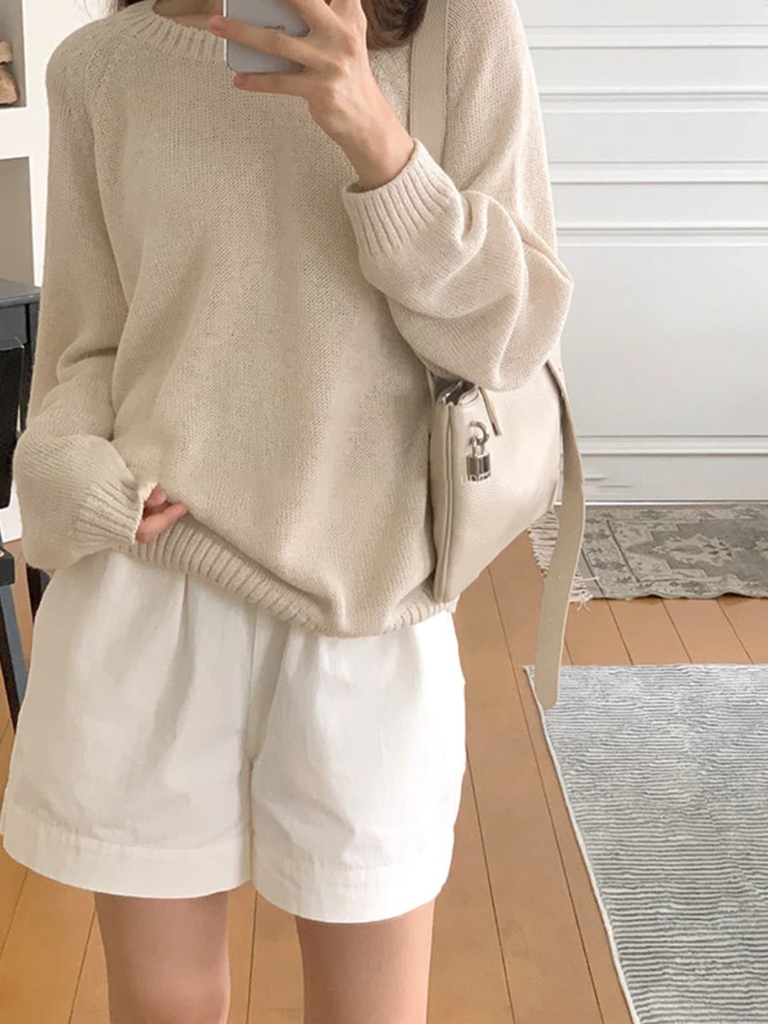 White High Waist Loose Wide Leg Shorts Women Summer Small Size Pear Shape Body Conceal Slimming Casual Versatile Pants