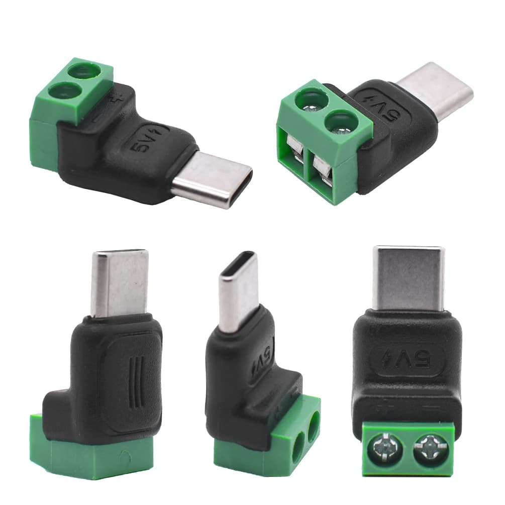 5 pin type C to 2 pin adapter - Seamless fast connection green terminal for charging cable (phones, power bank) Electronics