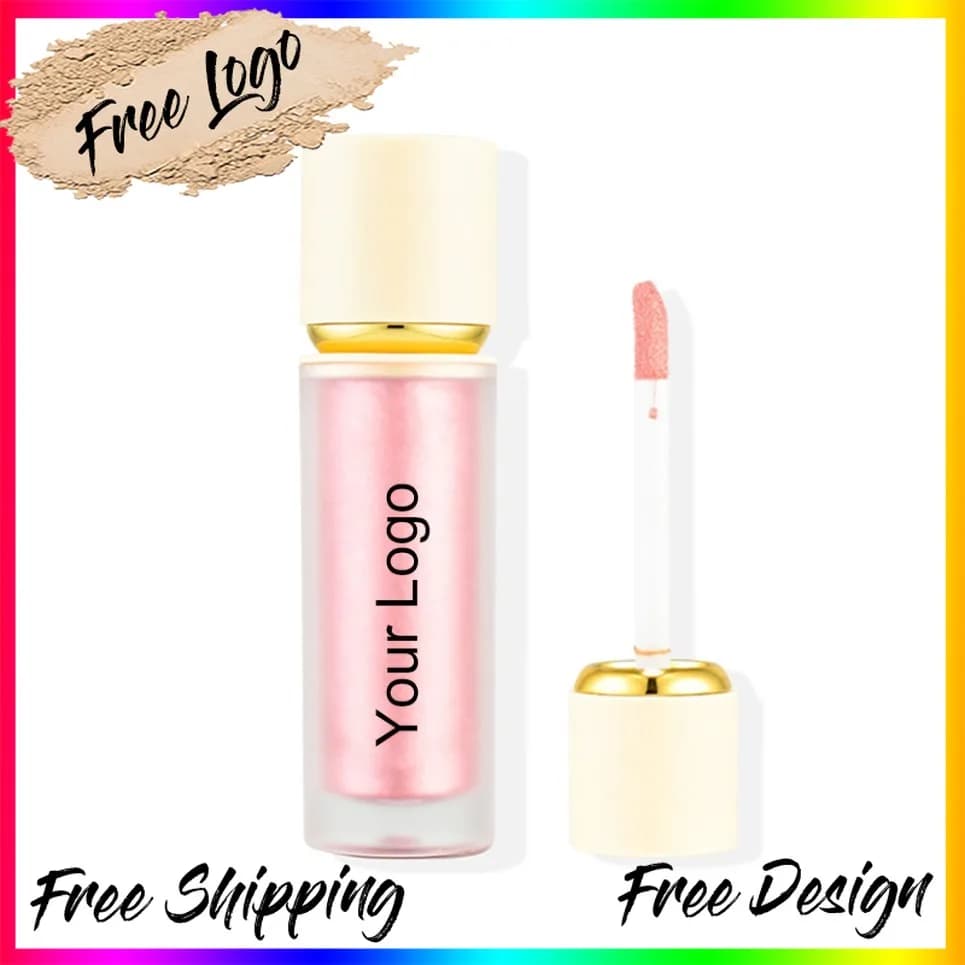 Logo personalizzato all'ingrosso vegano per contorno luccicante per trucco con etichetta privata evidenziatore liquido da 10 ml