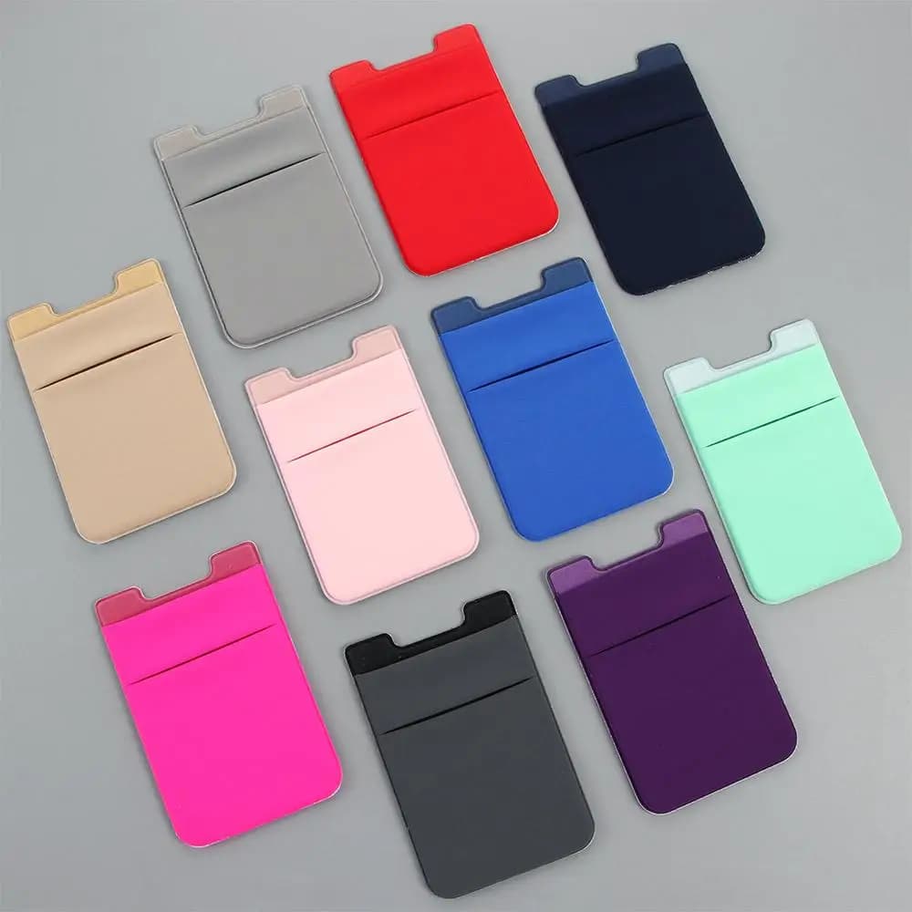 Credit Card Holder Adhesive Sticker Elastic Card Sleeve Phone Card Holder Mobile Wallet Storage Wallet Phone Back Pocket
