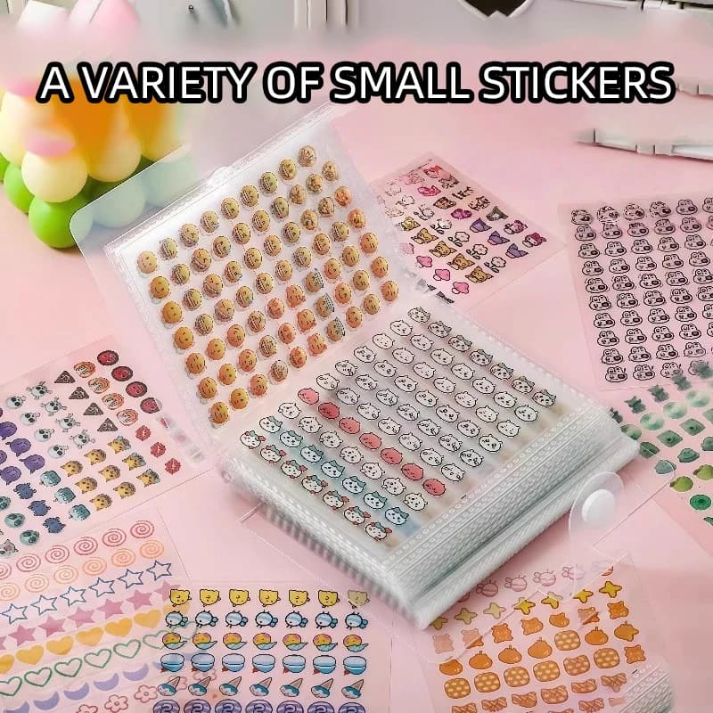 Mini Deco Sticker Book 800/4800pcs Cute jiyi Laser Glitter Stickers Diary Scrapbooking Starry Holo Characters Set