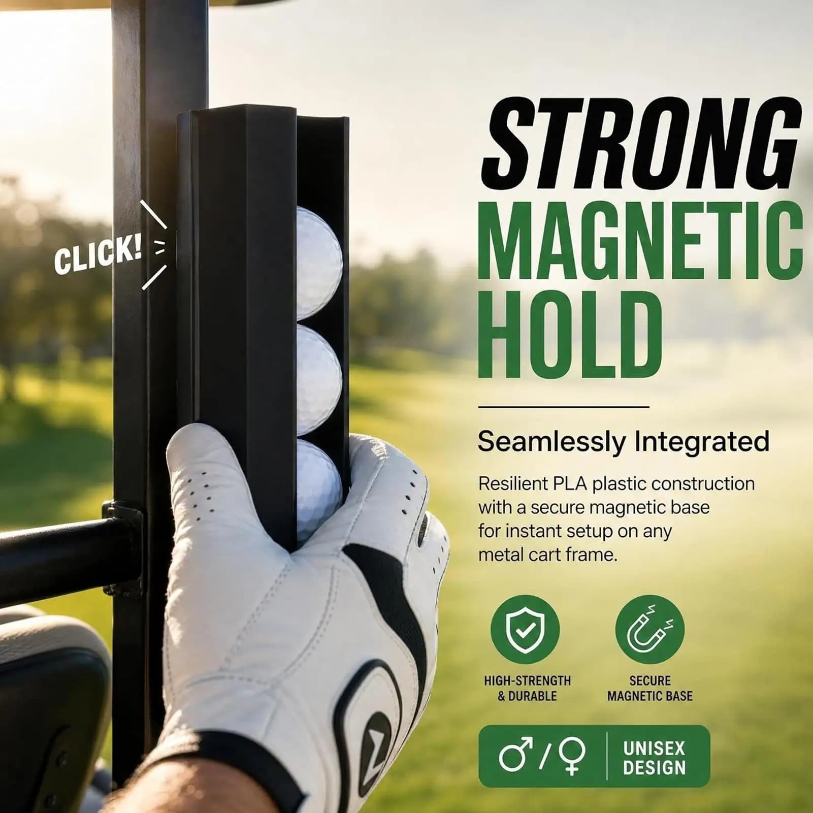 Golf Ball Holder Quick Release Magnetic Storage Rack Portable Golf Tee Holder for Golfers Adults Players Beginners Outdoor