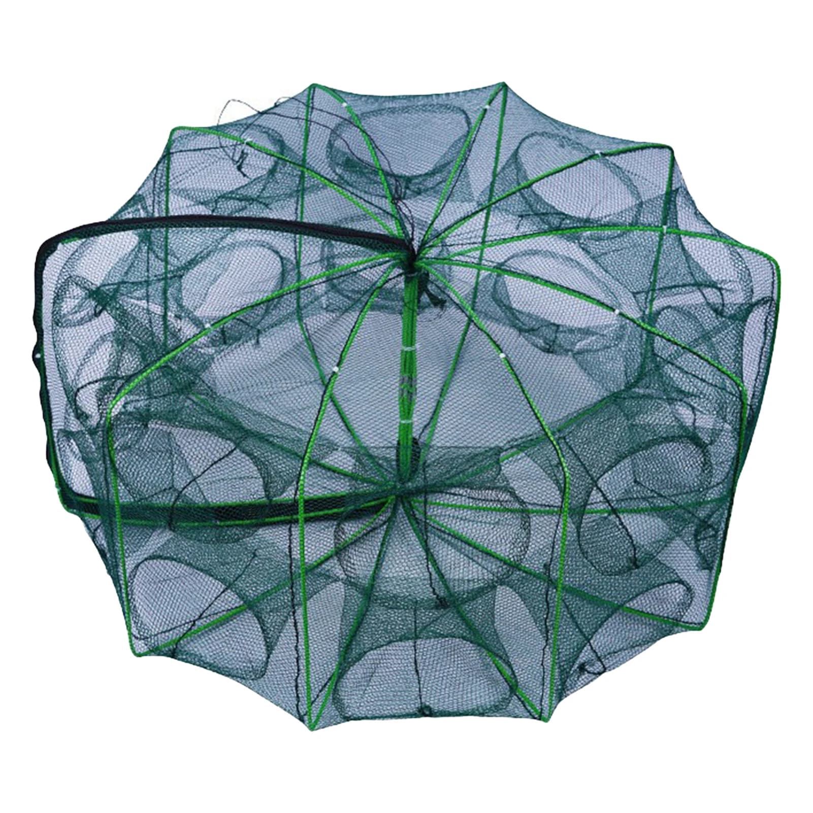 Professional Fishing Trap Polyhedral Mesh Cage for Freshwater Ponds Shrimp Crab Eel Loach Portable Foldable Net Basket Gear