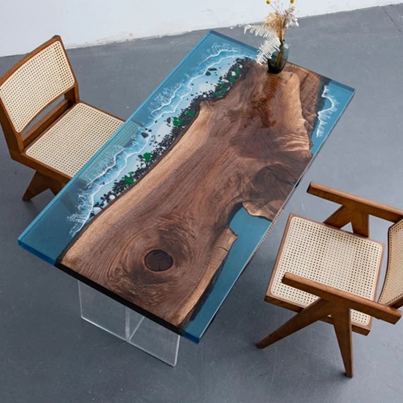 Hotel Villa Customized Handmade Creative Design Dining Table Epoxy Resin Dining Table