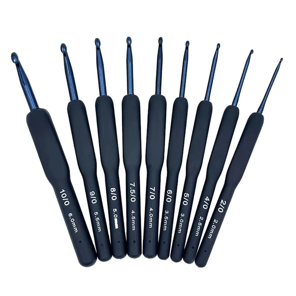 1/9 pezzi kit uncinetti da 2,0 mm a 6,0 mm set di ferri da uncinetto in alluminio filo tessuto ferri da maglia strumento di tessitura fai da te
