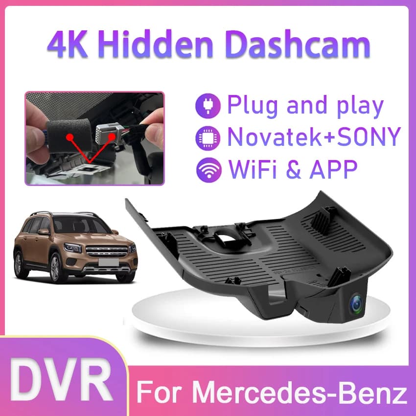 Telecamera DVR per auto con Wi-Fi, Plug and Play, Registratore Video per Cruscotto, Originale per Mercedes-Benz EQS EQS450 EQS580 4MATIC 2022 2023, Accessori Auto