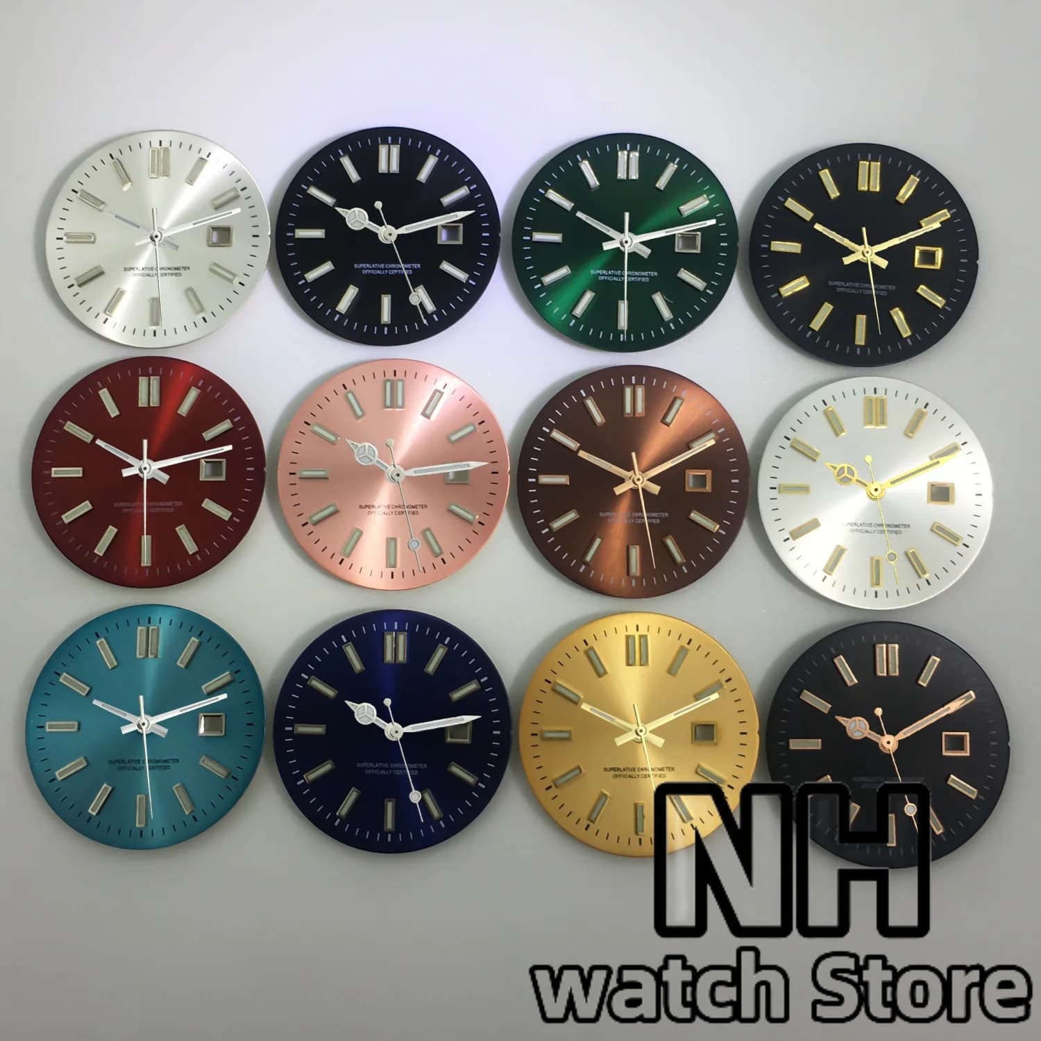 24.5MM Sunburst NH05 quadrante dell'orologio lancette Set oro rosa bastoncini numero orologio meccanico da donna parti modificate misura 31mm NH05 NH06 orologio