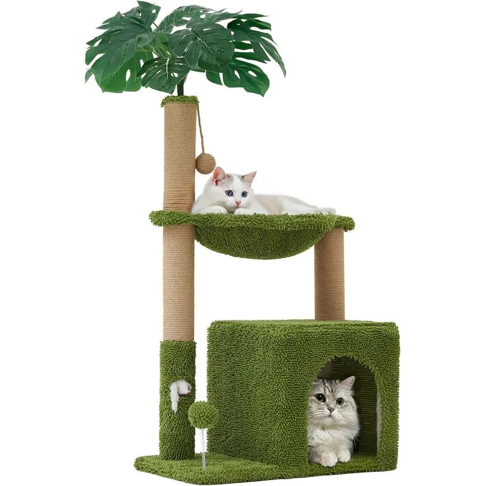 Albero per Gatti Multifunzionale 37 in 1 con Tiragraffi, Amaca e Palla Giocattolo per Gatti da Interno