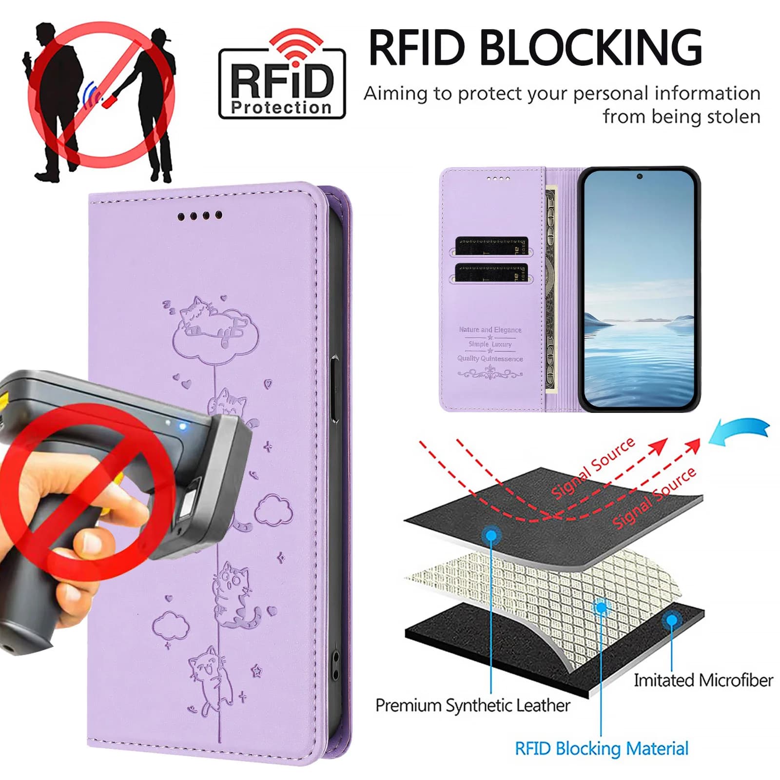 Custodia a portafoglio in pelle con chiusura a calamita per Motorola Moto Edge 70 60 50 40 30 Pro Fusion 60 Neo Ultra 60 Stylus, con protezione RFID