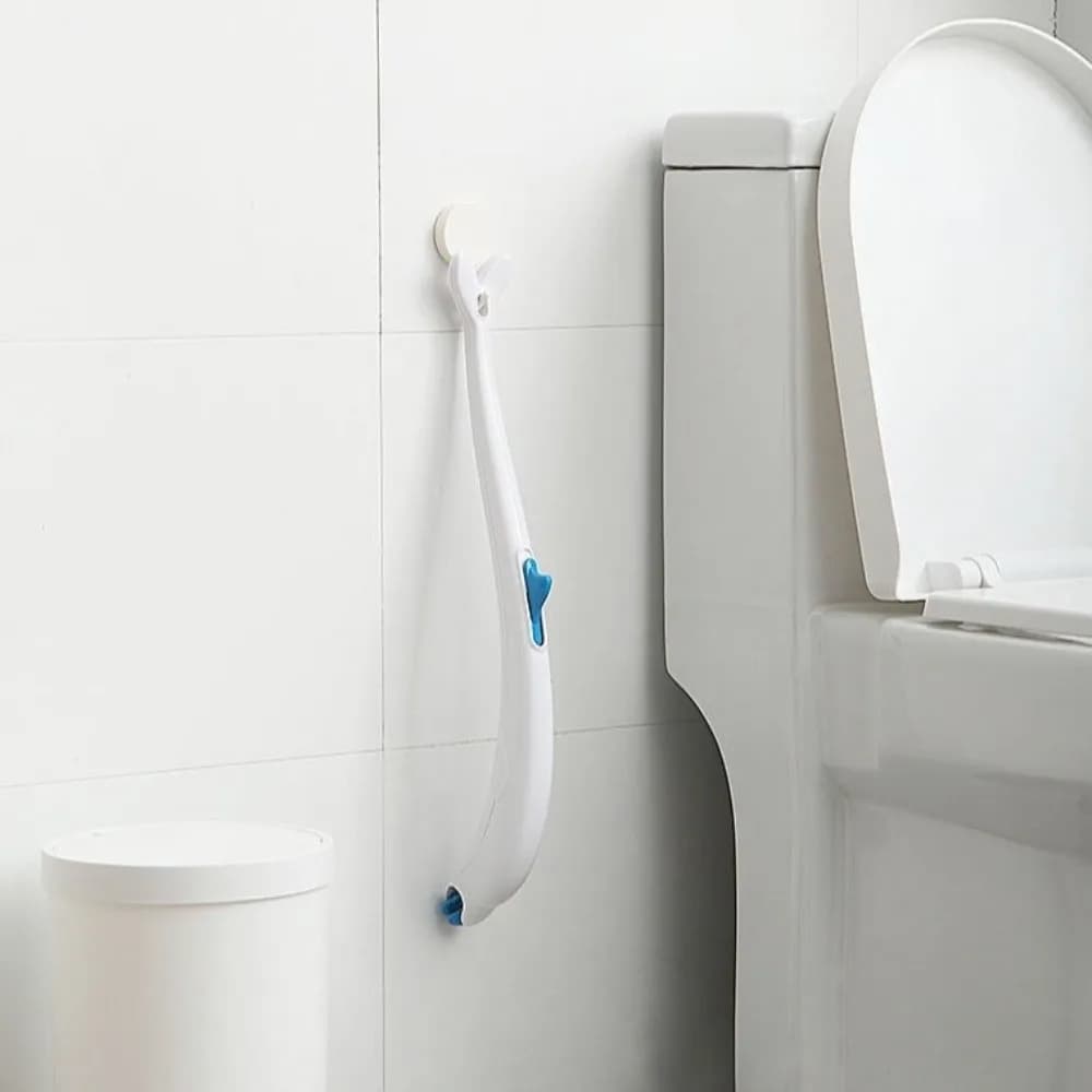 Set Spazzola WC Monouso con 12 Ricariche Idrosolubili, Porta Spazzola Igienico in Plastica per Bagno