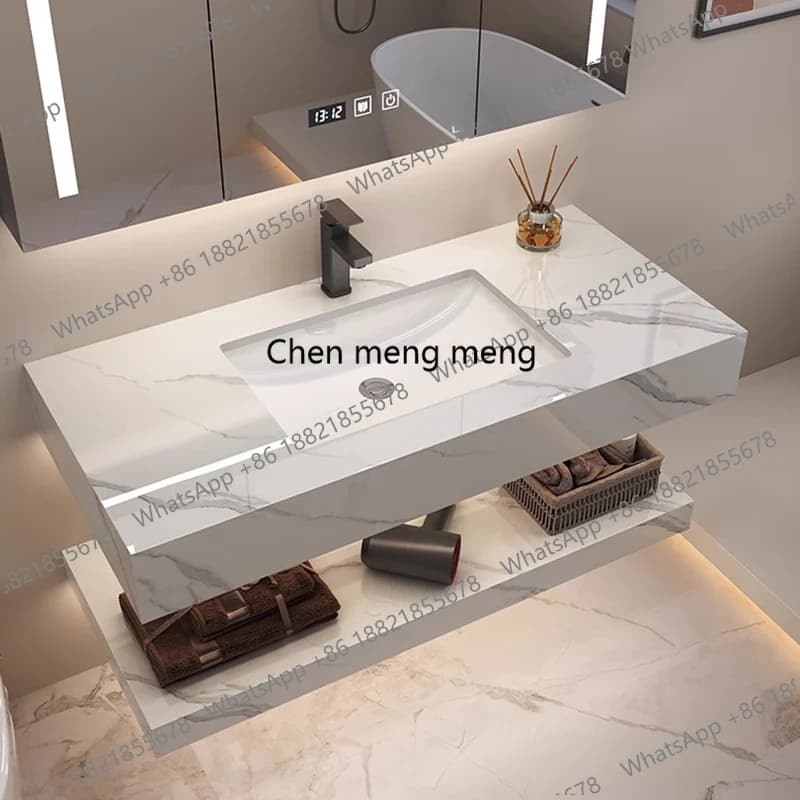 Mobili da Bagno Semplici, Armadietti Vintage con Specchio e Illuminazione, Mobili Toilette per Casa