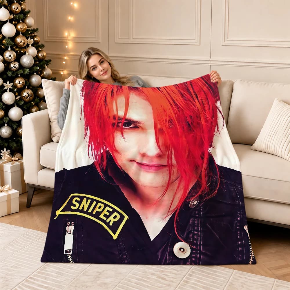 Rock Band My C-Chemical Romance M-MCR Gerard Way Warm Soft Plush Blanket Sofa Living Room Nap Home Bedroom Gift Flannel Hogar