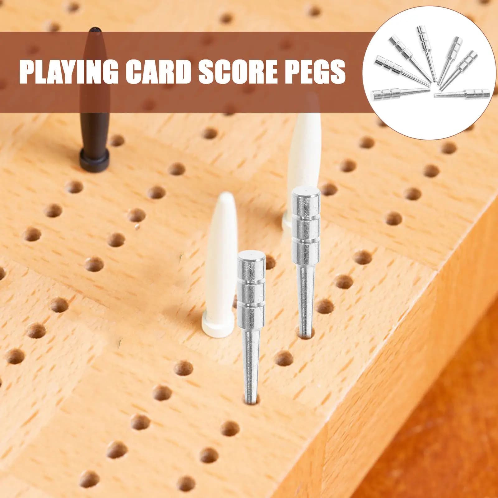 10 Pezzi Perni in Metallo per Cribbage, Punte per Punteggio Portatili, Accessori Multifunzionali per Giochi da Tavolo