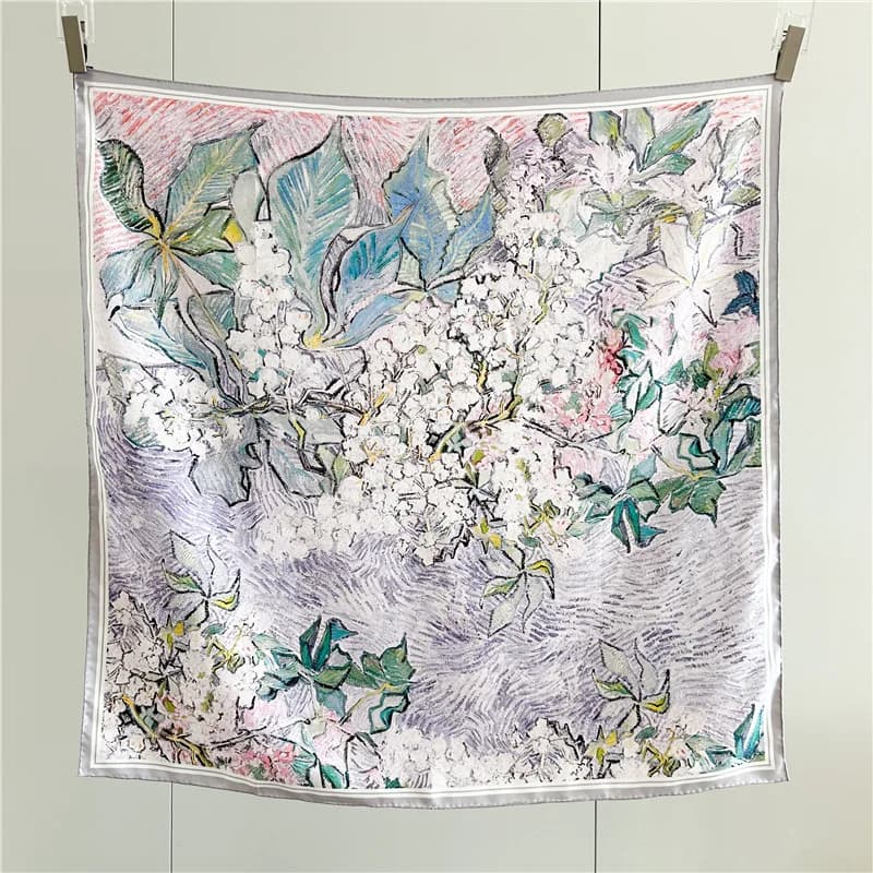 Classical jelly silk twill scarf 90 cm Women's large square shoulders Hand rolled bands Scialli Hair belt Accessories for bags 90 cm