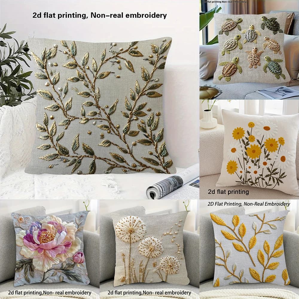 2D Flat Printed Pillow Covers , Used for sofa bedroom room dormitory home decoration cushion cover.