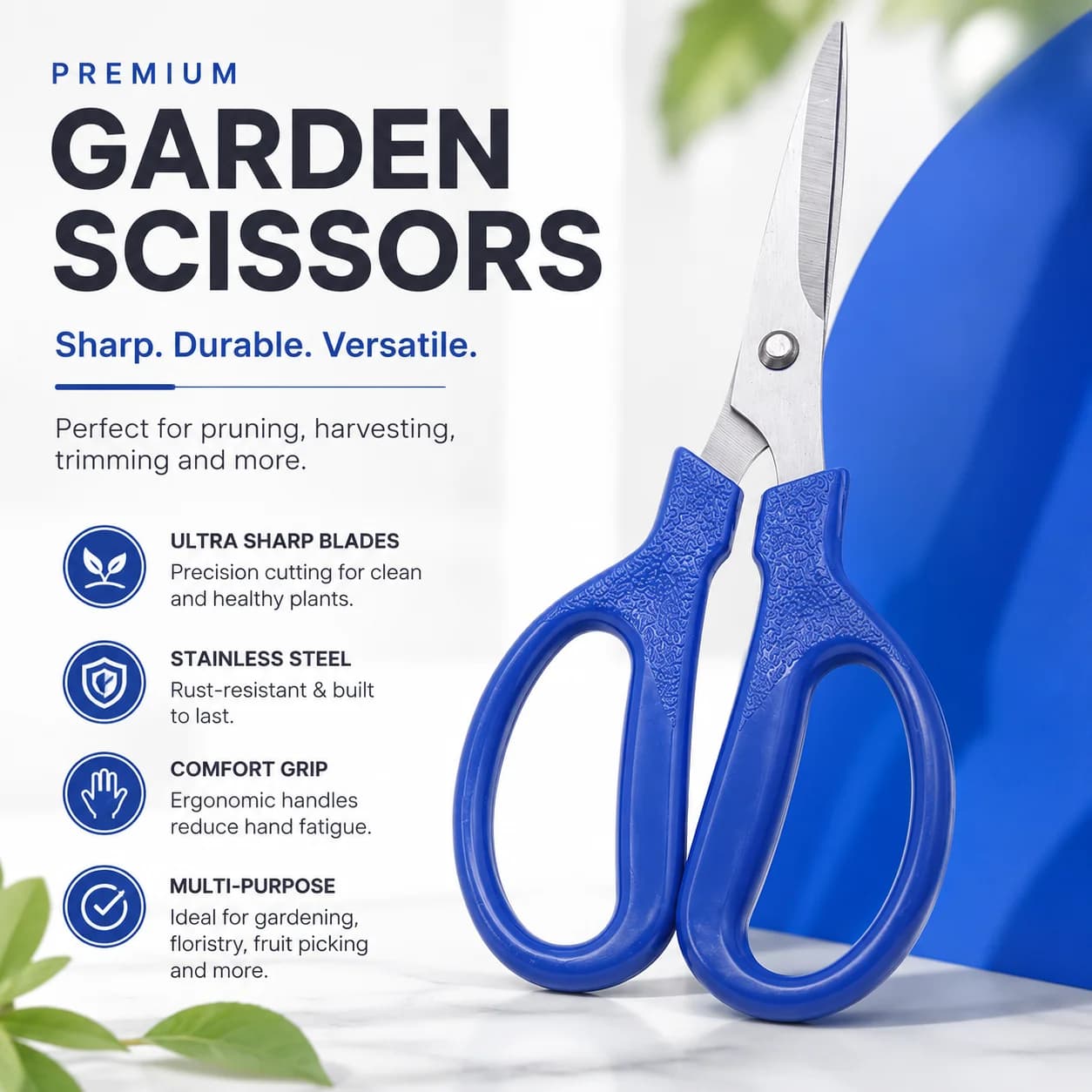 Stainless Steel Pruning Shears Garden Scissors Fruit Picking Clippers Floral Trimming Tool Multipurpose Gardening Cutter