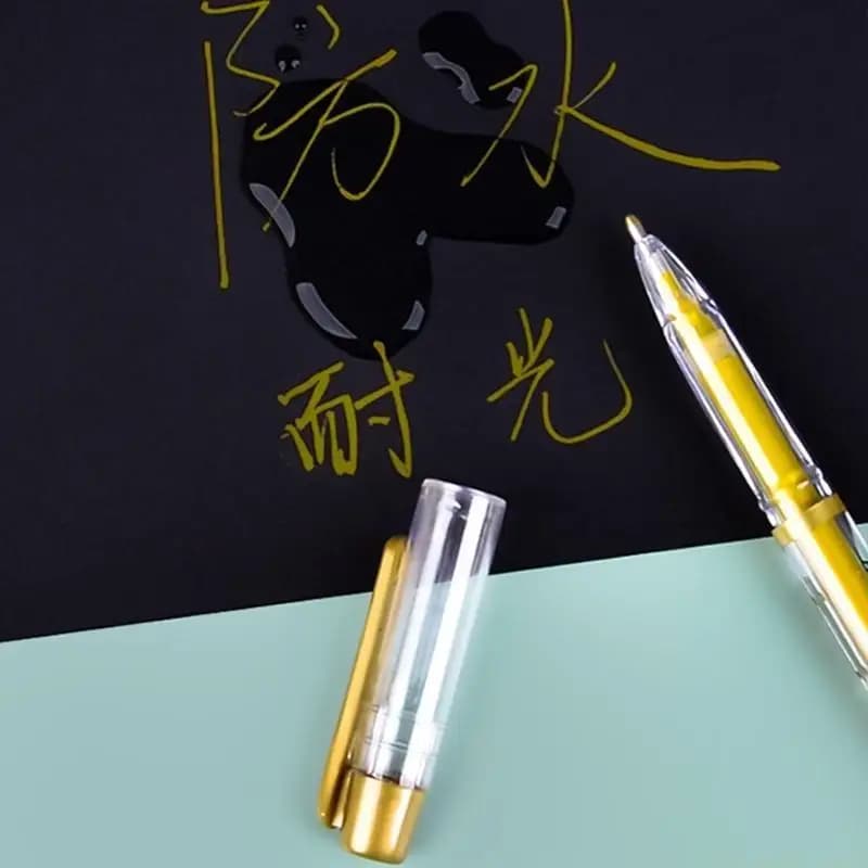 Highlighter Gel Pen 1mm Fine Liner Pen Art Drawing Pen White Silver or Golden For Artist Beginner Student Art Drawing