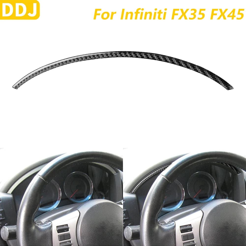Strisce decorative per pannello del tachimetro in fibra di carbonio morbida per Infiniti FX35 FX45 S50 2006-2008, accessori interni, adesivo.