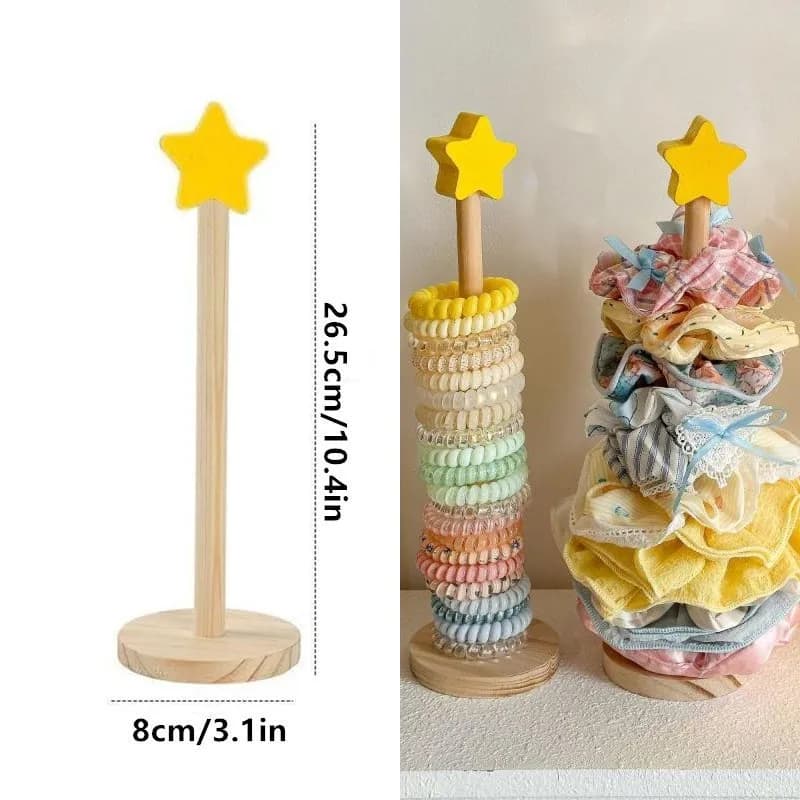 1 pz elastici per capelli in legno organizzatore fascia per capelli espositore fascia per capelli supporto per braccialetto forcina organizzatore ripiano portaoggetti