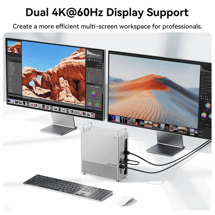 USB4 Docking Station 40Gbps M.2 NVMe SSD Enclosure HDMI 4K 60Hz USB C Hub Case for Mac Mini M1 M2 Desktop