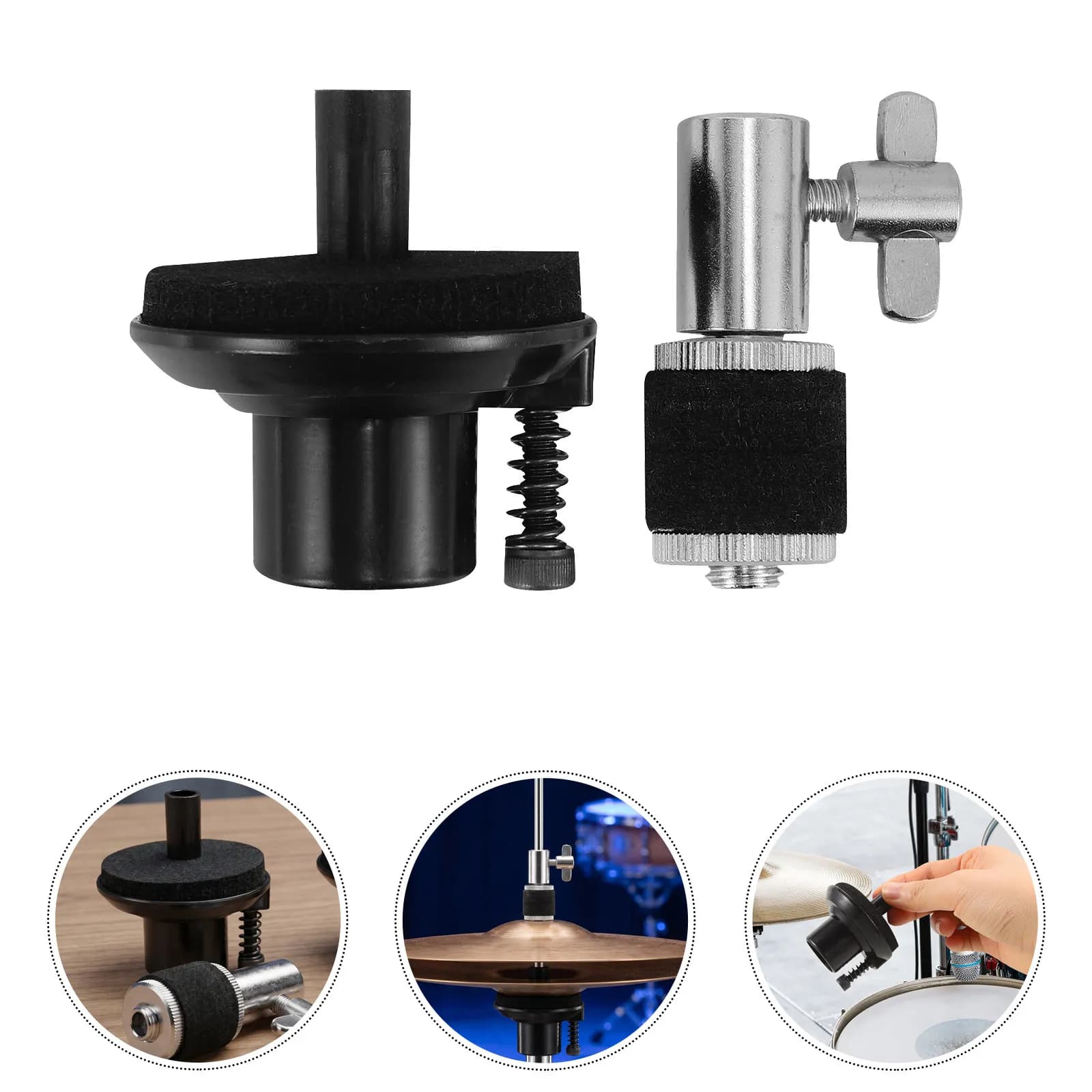 4Pcs Hi Hat Clutch with Cymbal Seat Holder Universal Drum Hardware Accessories Quick Release Clutch Pad Support Stable Hi Hat