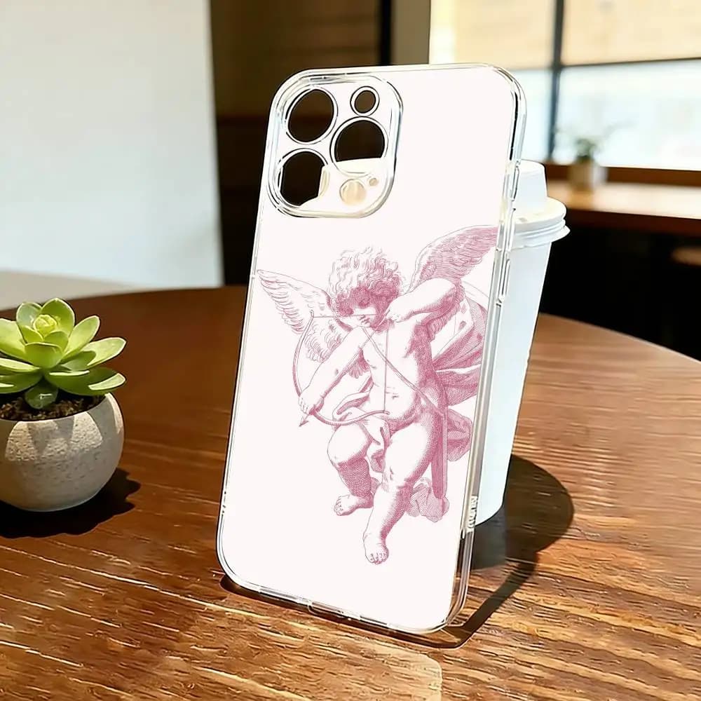 Cover per telefono con freccia di Cupido, trasparente in silicone morbido per iPhone 17 16 15 14 13 12 11 Mini Pro Max Plus