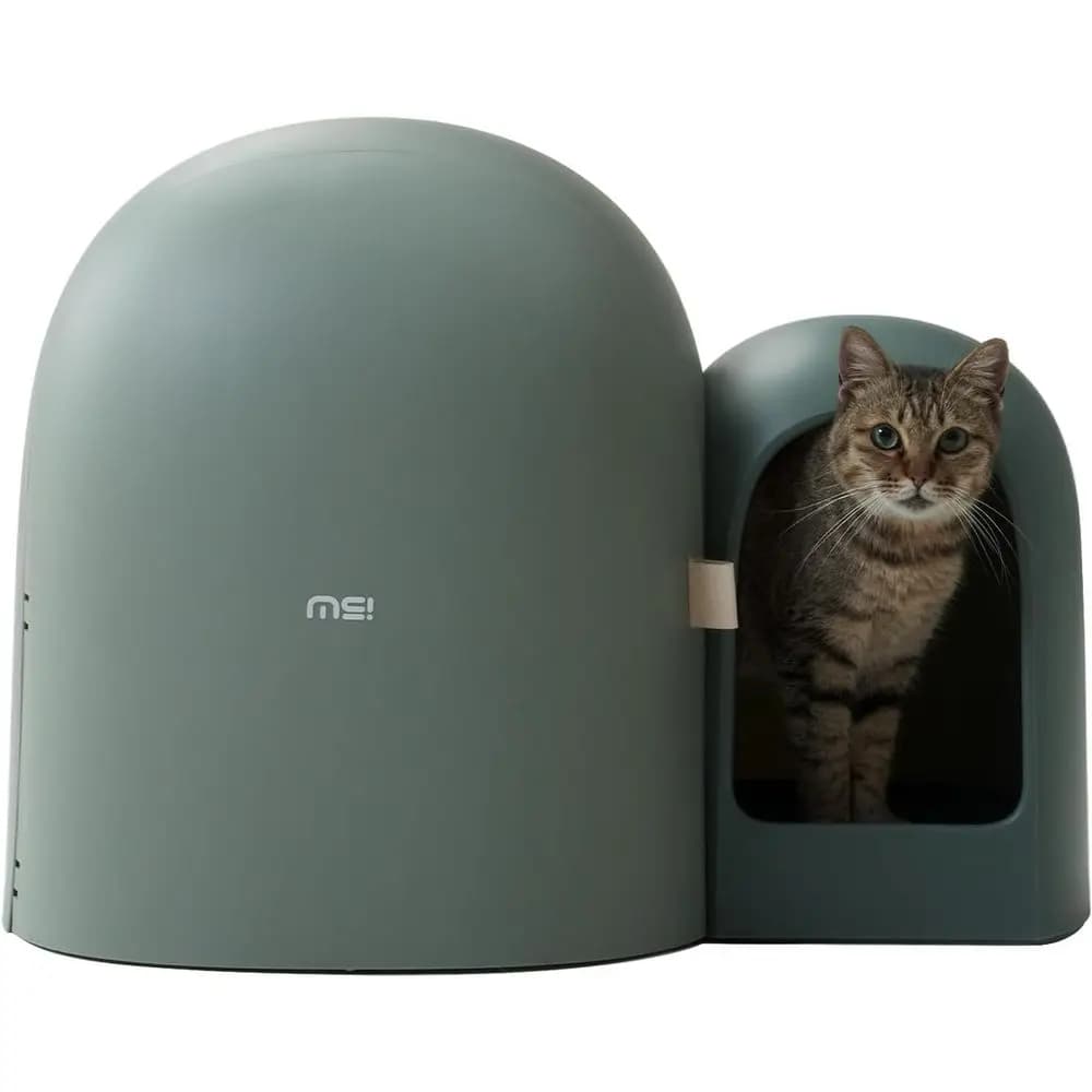 Grandi mobili per lettiera per gatti moderni chiusi a prova di cane nascosti e coperti con paletta, per il controllo degli odori e il monitoraggio meno, facili da pulire