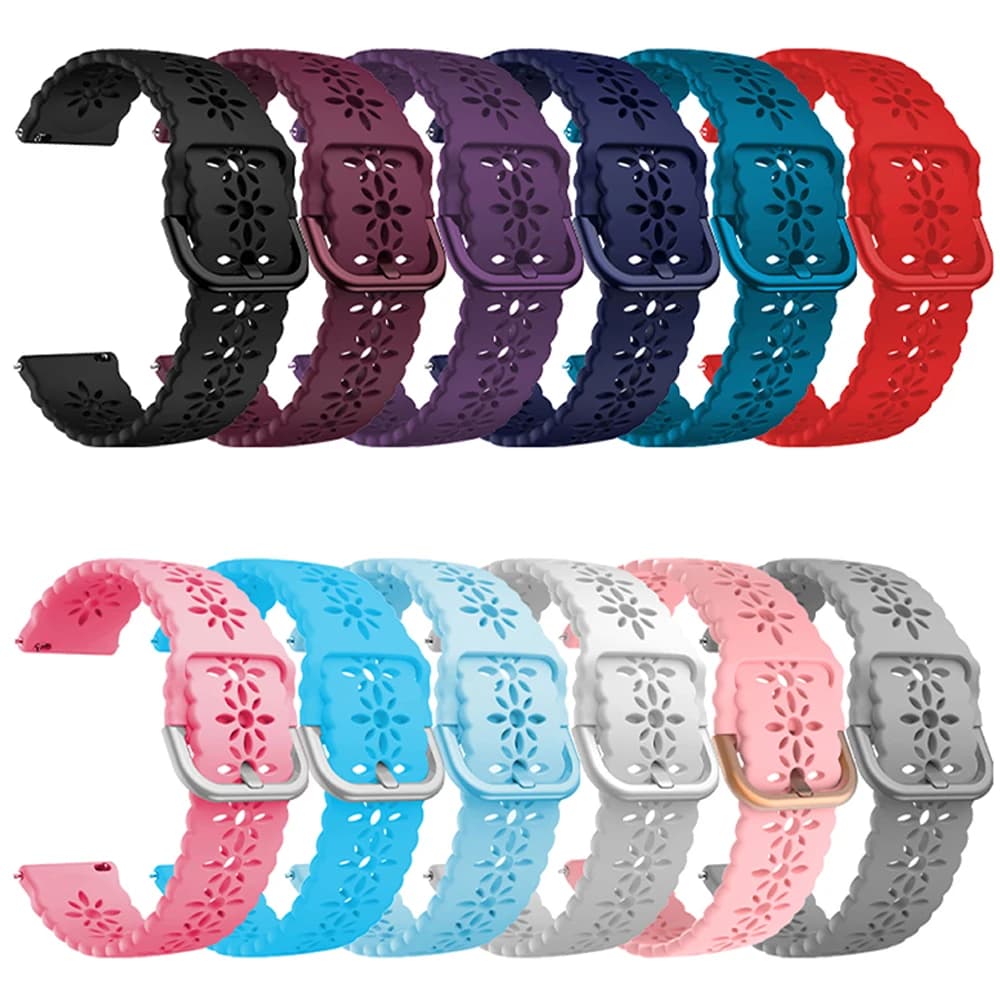 Cinturino sportivo in pizzo per Samsung Galaxy Watch 4/5/5 Pro/6 Classic/Active 2 cinturino in silicone 20mm 22mm braccialetto da donna huawei gt 4-3-2-2e