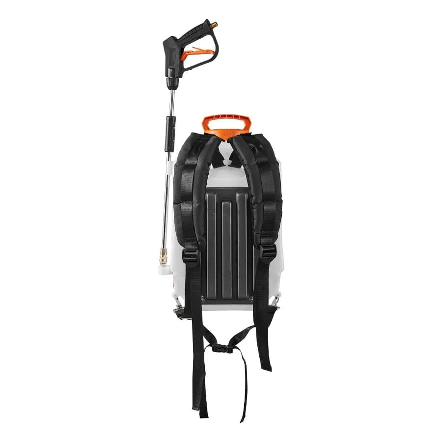 Spruzzatore a Zaino Elettrico a Batteria da 4 Galloni, 2 Lancia, 8 Ugelli, Pressione Regolabile 0-90 PSI, 4 Ore di Autonomia, Portatile