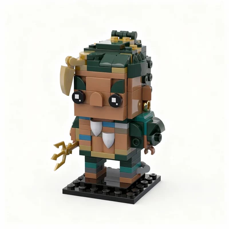 Set di Costruzioni MOC Marvelled Rivals Namor Brickheadz, 196 Pezzi, Giocattolo Educativo Creativo, Regalo di Natale