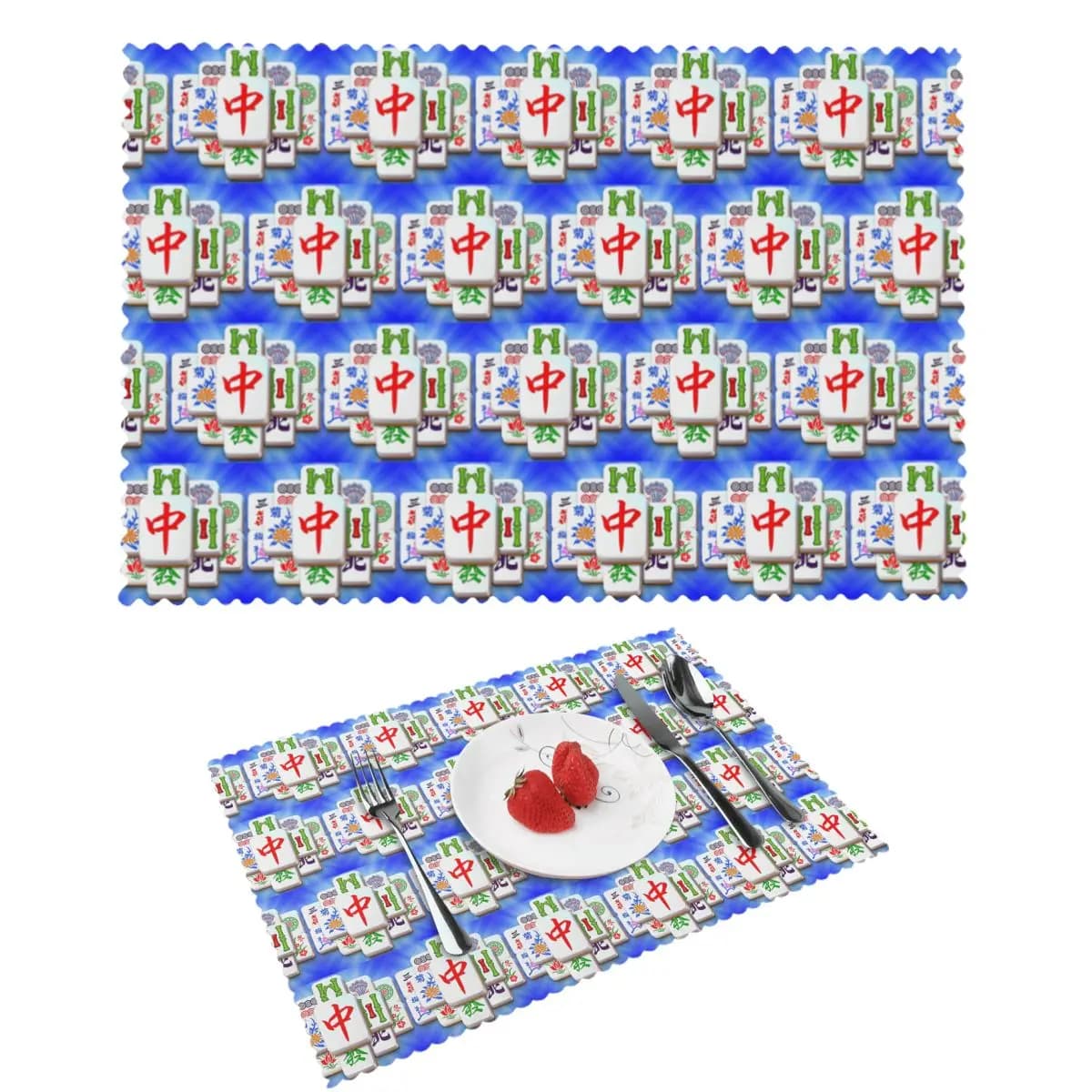 Tovaglietta con Motivo Mahjong Resistente al Calore, Sottopiatto per Tavolo da Pranzo, Sottobicchiere, Decorazione Casa, Tappetini Assorbenti