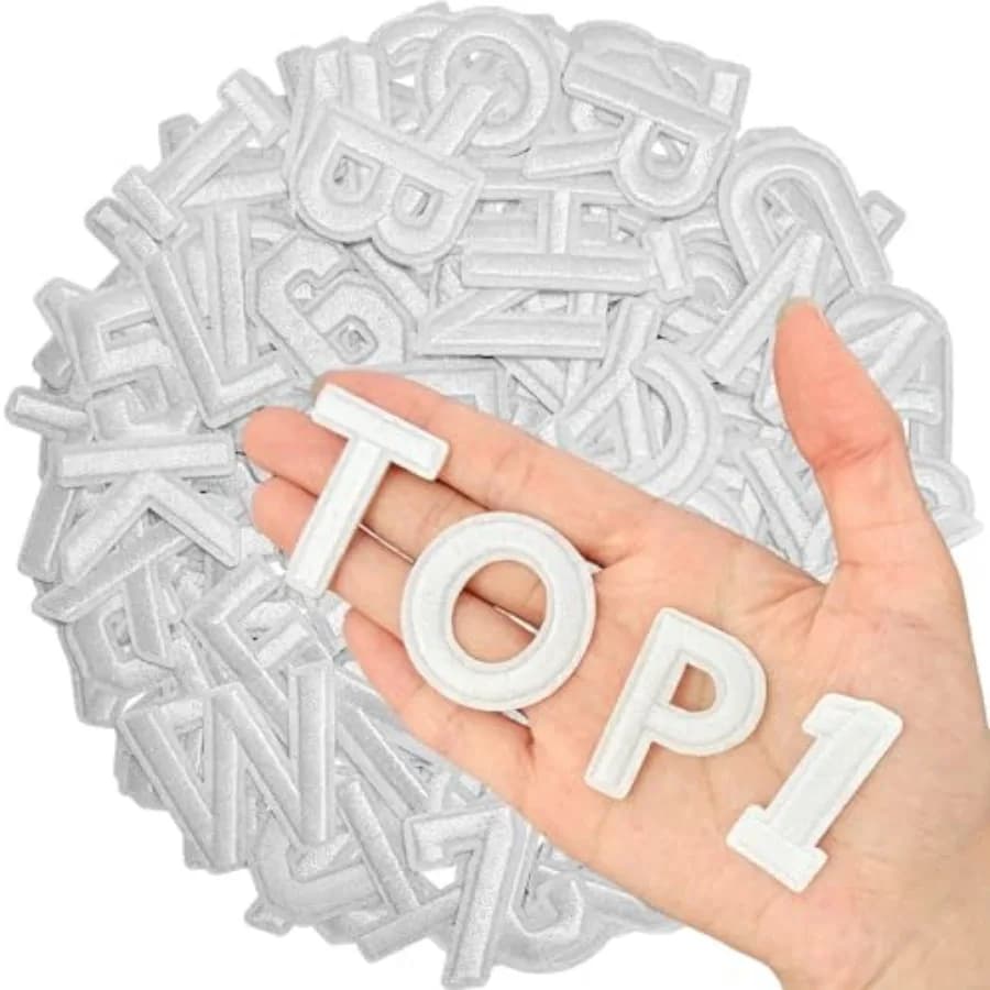72 Pieces Iron on Letters and Numbers Patches, Embroidered Sew On Patches Alphabet A-Z, Numbers 0-9 Applique for Clothes, Dress
