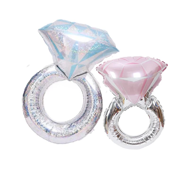 A Wedding Ring Foil Balloon Design In Silver Pink Is Suitable For Proposals Engagement Parties Wedding Anniversaries