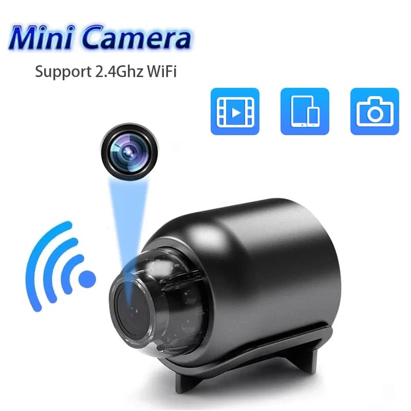 Micro Webcam 1080P HD 2.4G WiFi Telecamera IP di Sicurezza per Interni Registratore Video Antifurto Monitoraggio Remoto Telecamera USB Leggera