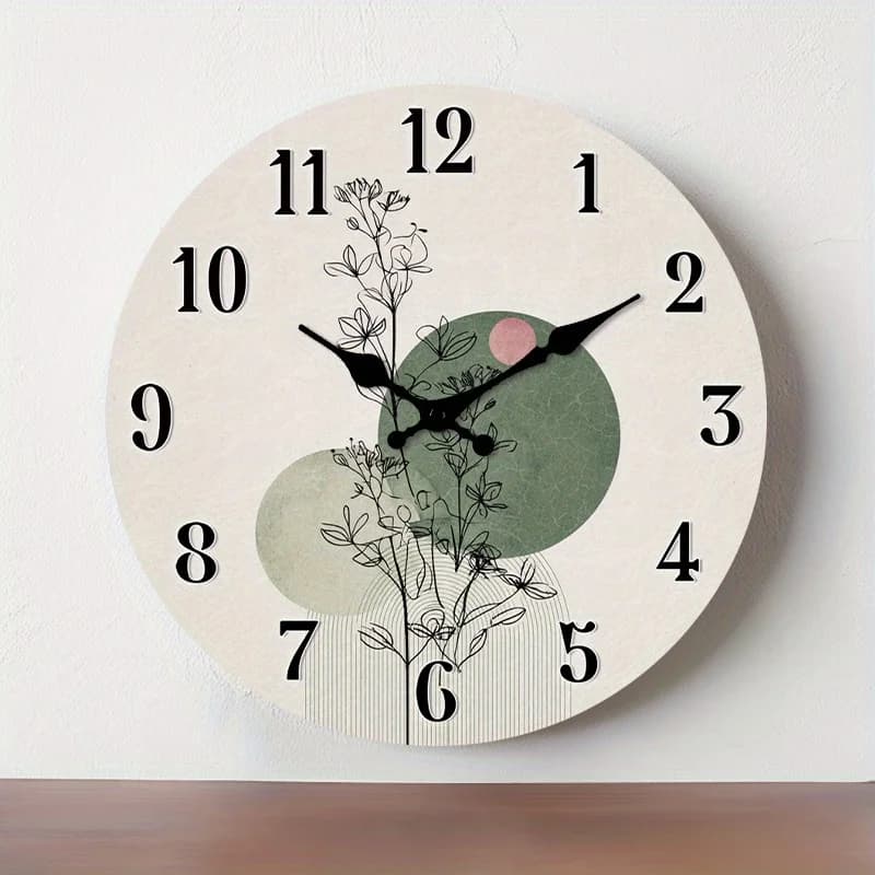 Modern Minimalist Wooden Wall Clock - Silent, non-ticking movement, wood grain dial suitable for entryway, kitchen, home office, studio - 10inch / 12inch / 14inch / 16inch round clock (batteries not included)