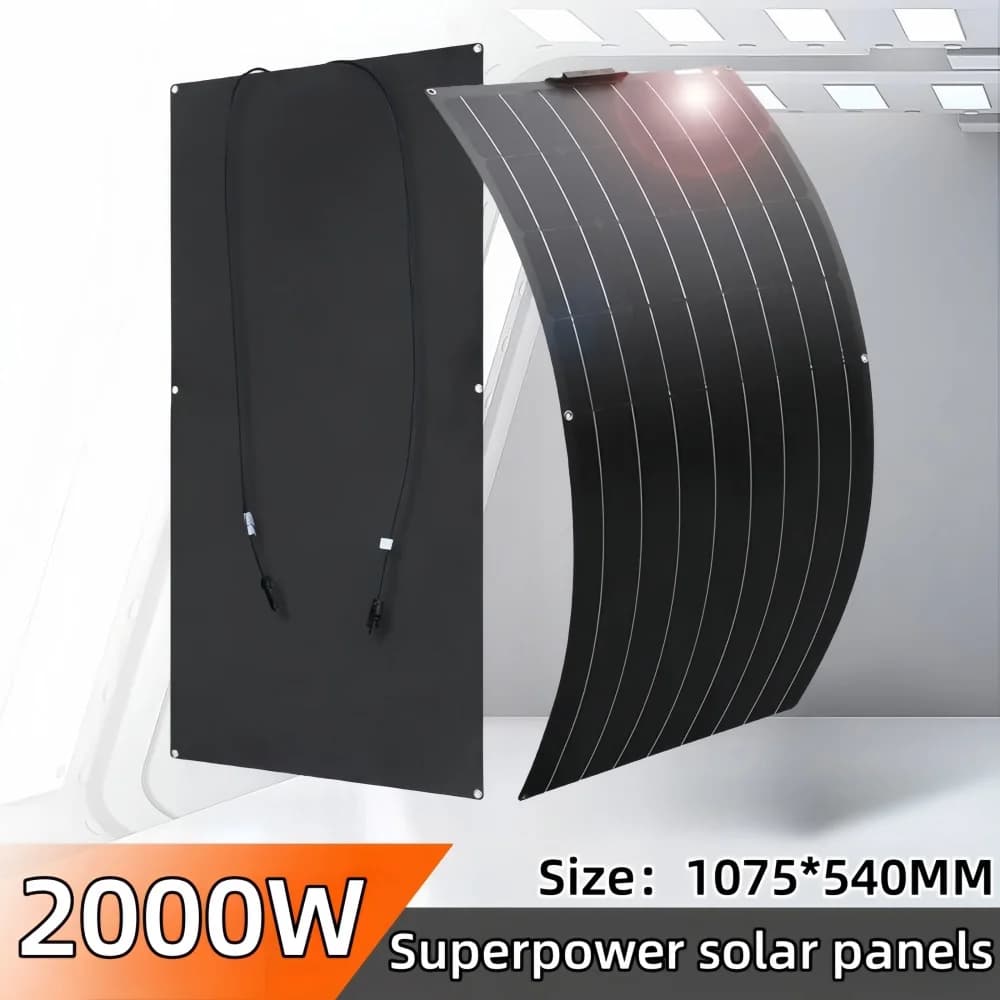 Pannello solare 2000W ad alta potenza ETFE cella solare monocristallina flessibile casa/campeggio all'aperto auto/barche caricabatteria 12V