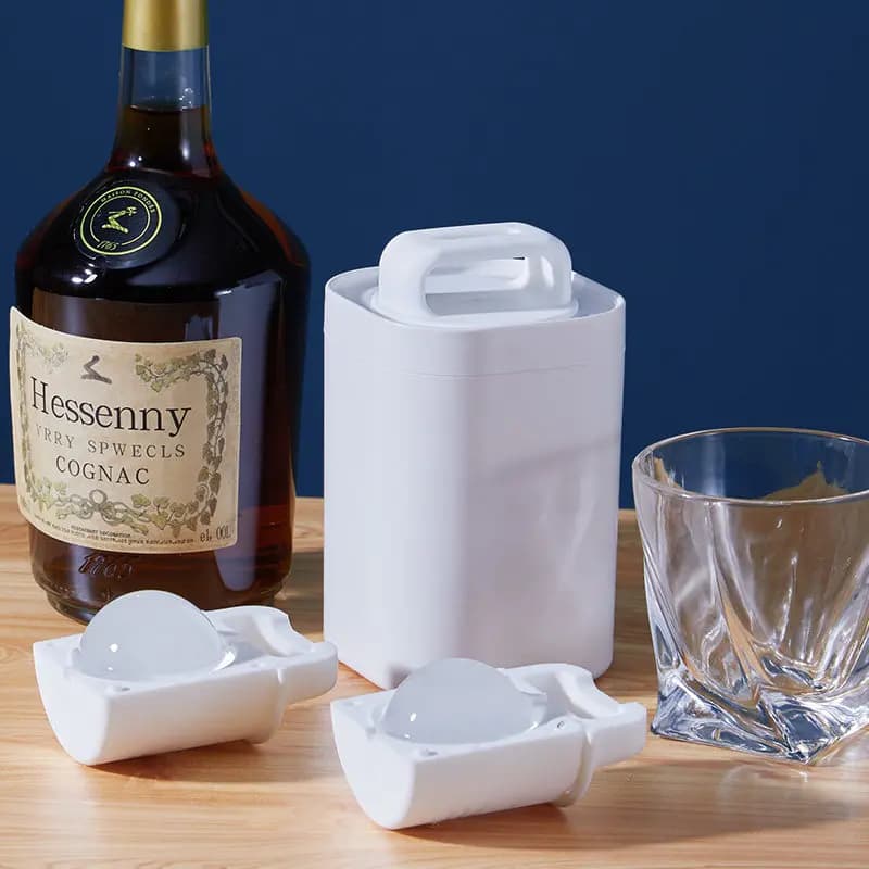 Stampo per sfere di ghiaccio trasparenti Ryback, vassoio per sfere di ghiaccio rotonde, senza bolle, materiale per uso alimentare, per whisky, cocktail, bourbon, home bar