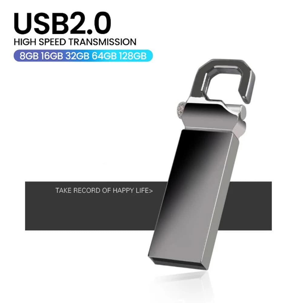 JASTER Portachiavi Chiavetta USB 128 GB 64 GB Chiavetta USB in metallo 32 GB 16 GB 8 GB 4 GB Chiavetta di memoria Chiavetta impermeabile