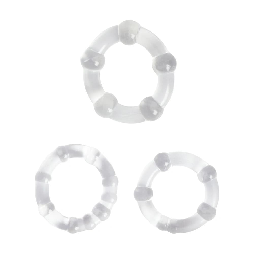 3 Pcs Cock Penis Ring Bead Penisring Set Male Delay Ejaculation Lasting Silicone Erection Ring Sex Toys For Men Adults Cockring
