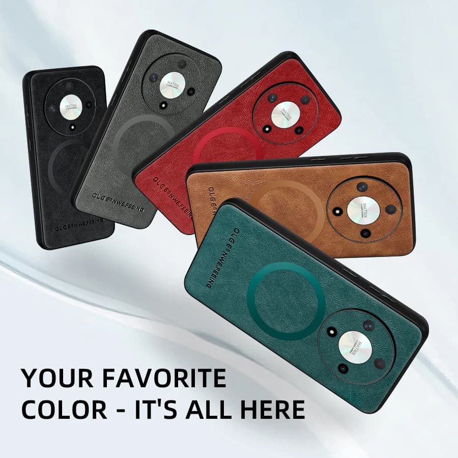 Magnetic Luxury Leather Cases for Honor X9B X9C Smart X9D Compatible with Magsafe, Shock Protection