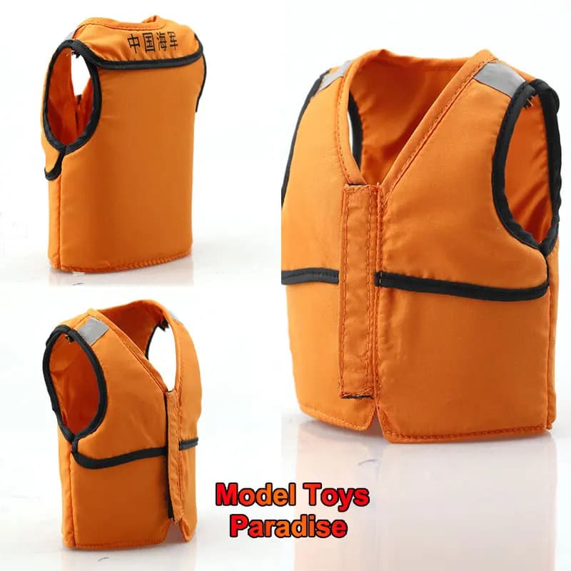 Giubbotto di salvataggio arancione per soldato in scala 1/6, modello di equipaggiamento per costume da bagno, accessori per abbigliamento, adatto per action figure da 12 pollici