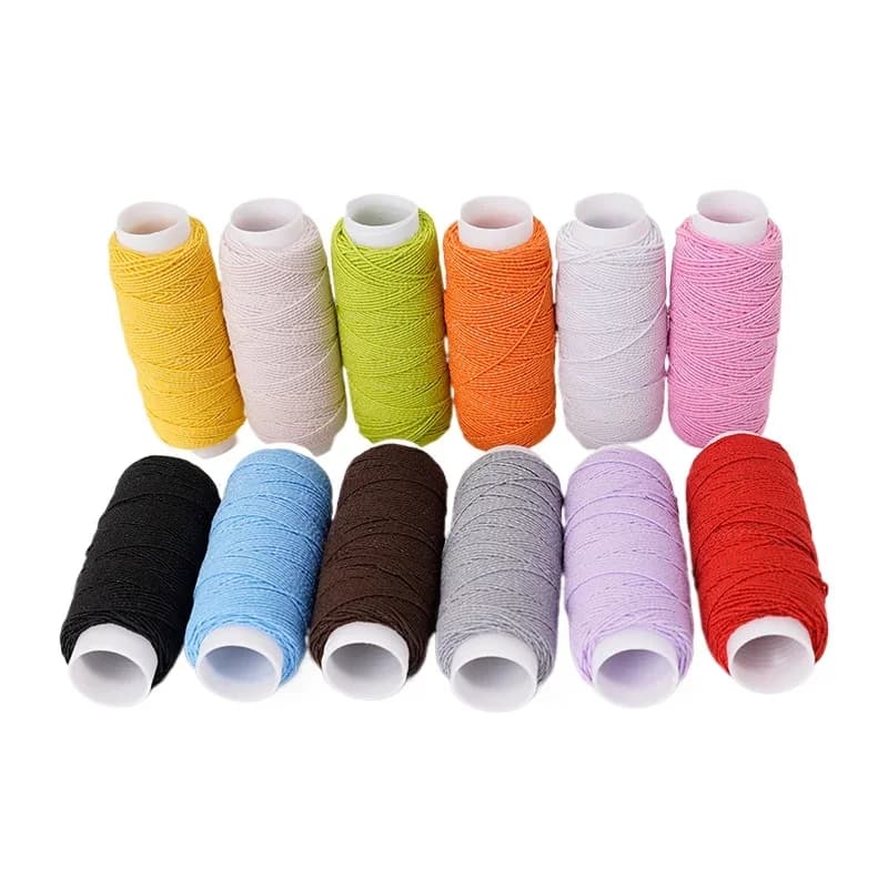 Set di 12 colori Corda elastica colorata Filo altamente elastico molto fine Macchina da cucire Linea inferiore Corda di gomma fine 0,6 mm