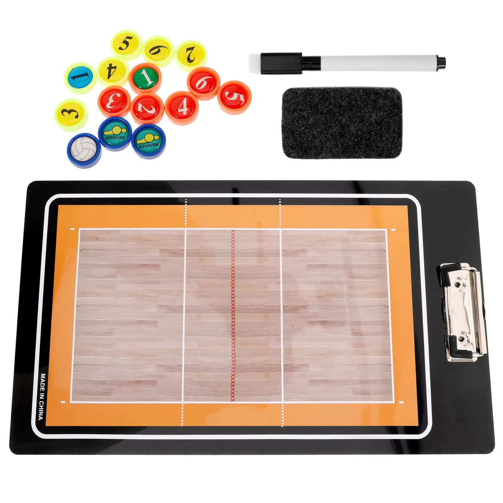 Lavagna Tattica Magnetica Portatile per Allenamento Pallavolo, in PVC Cancellabile, Bifacciale, per Posizionamento sul Campo e Ottimizzazione del Gioco