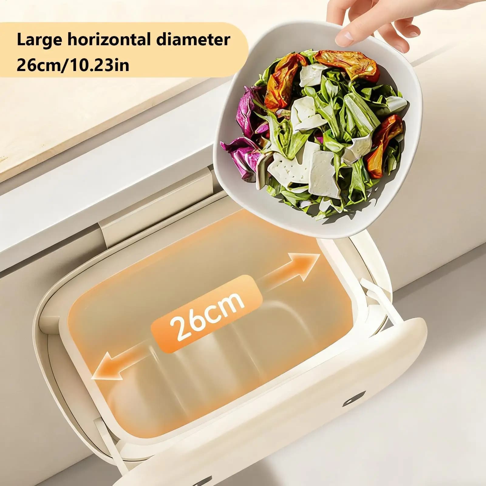 Bidoni per rifiuti da cucina Cestino per rifiuti a parete con coperchio Bidone per rifiuti alimentari per controsoffitto per armadio dormitorio, controsoffitto, bagno