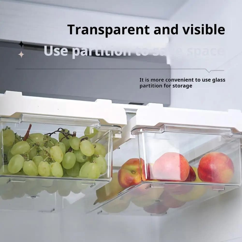Pull-out Fridge Drawer Organizer Food Storage Box Large Capacity Storage Box Transparent Refrigerator Storage Drawer Bin